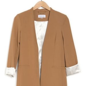 Calvin Klein Collarless Form Fitting Blazer
